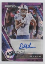 2021 Panini Prizm Draft Picks Purple Ice 15/99 Dax Milne #DPA-DMI Auto v9t
