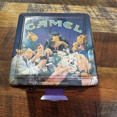 Vintage 1994 Joe Camel Poker Set In Tin READ Mostly Complete