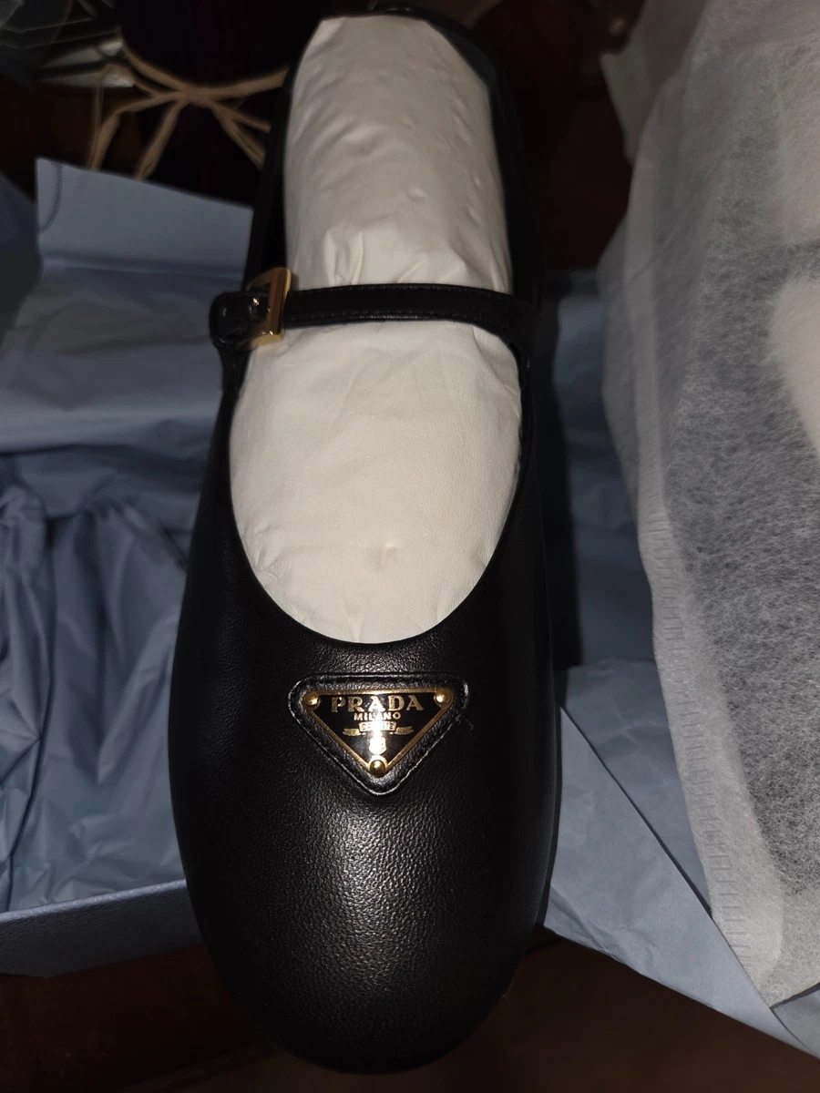 靴 Prada Buckle Flat Pumps Leather 23cm PRADA Buckle Ballet Flats for Women for sale | eBay