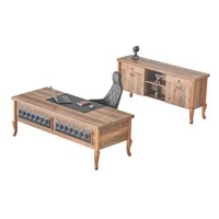 BüRoeinrichtung BüRotisch Chefsessel Sideboard Stauraum Klassisch Braun