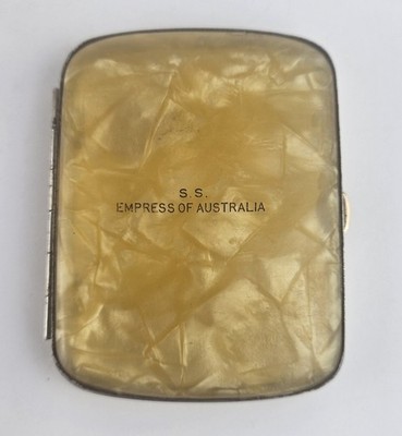 Art Deco Zigarettenetui vom Ozeandampfer S.S. Kaiserin von Australien. 30er Jahre