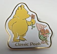 Tokyo Disneyland Classic Pooh Pooh  Piglet Pin Badge Used Japan