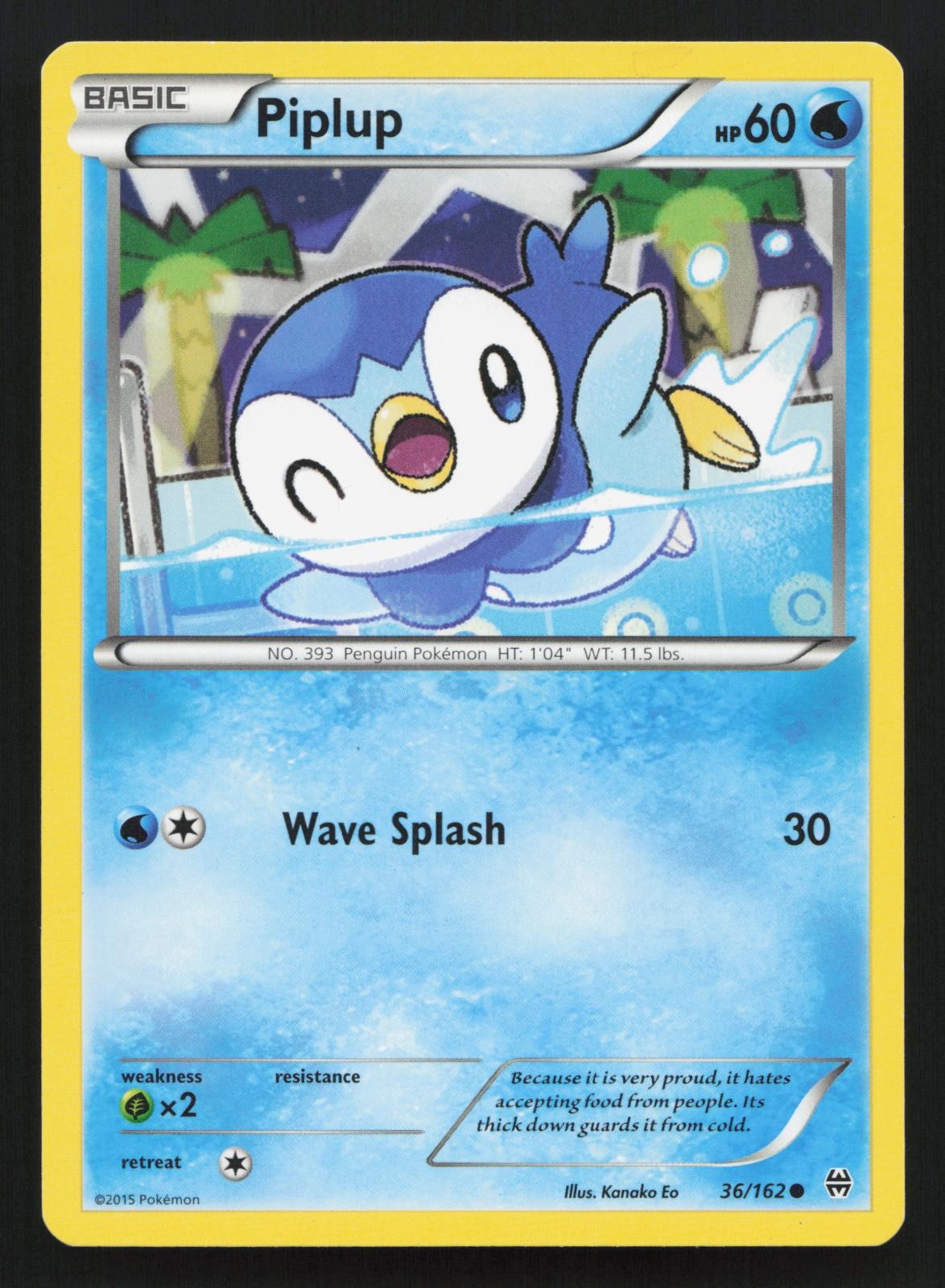 Piplup 36/162 Common BREAKthrough Pokemon Card