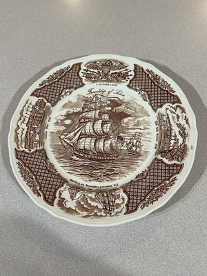 Vintage Fair Winds Dinner Plate by Alfred Meakin Brown Staffordshire England