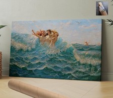 Norway Mythology Nymphs Hans Dahl CANVAS WALL ART 30x18 in