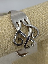 VINTAGE twisted EPNS fork bangle bracelet