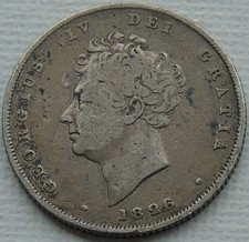 1826 George IV Silver Shilling S3812, 19thC Milled Coin, 24mm 5.42g, nice