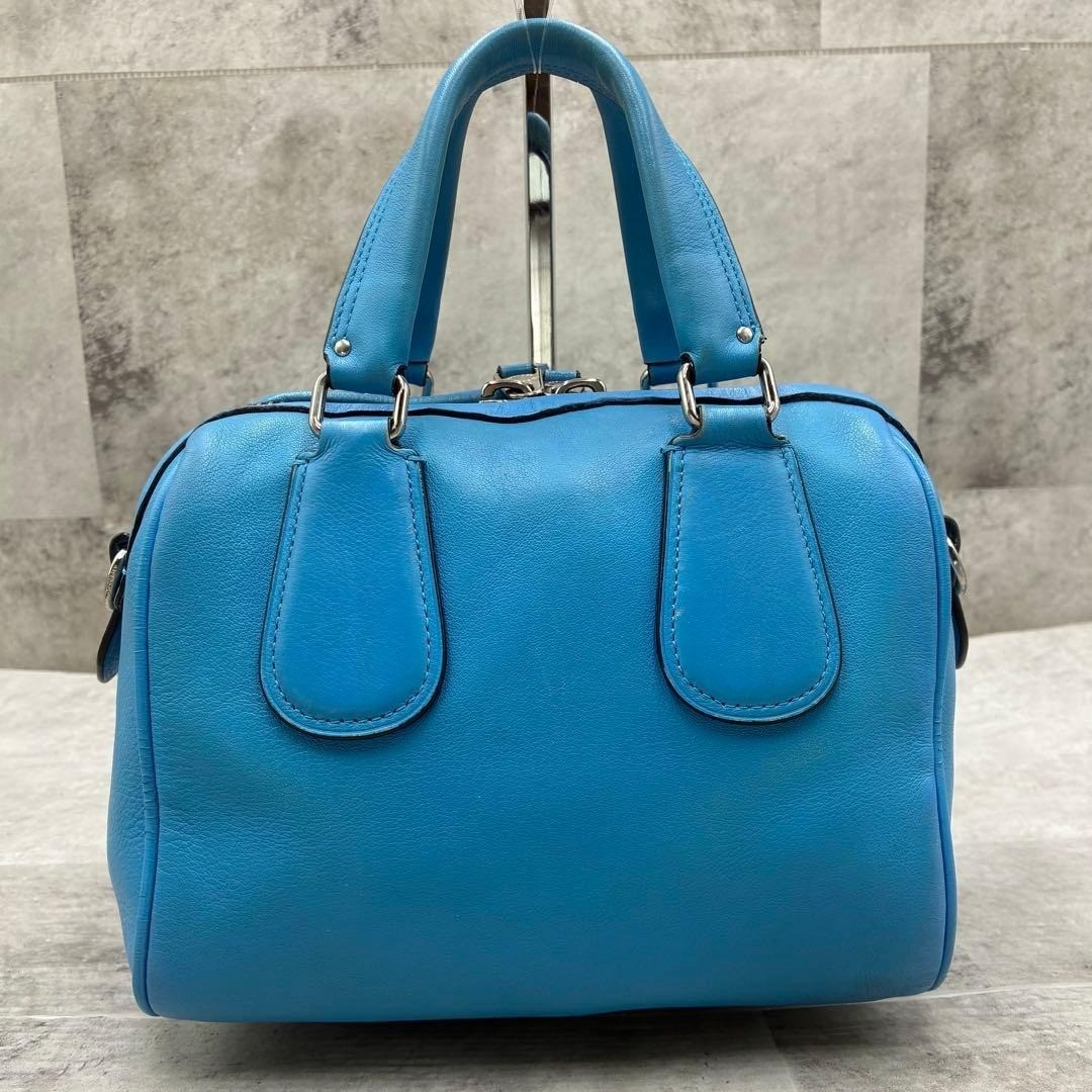 スヌーピー COACH x コラボ 2Way ショルダーバッグ Crossbody Blue Bag 