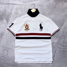 Polo Ralph Lauren Custom Slim Fit Polo Shirt White Black Red Size S