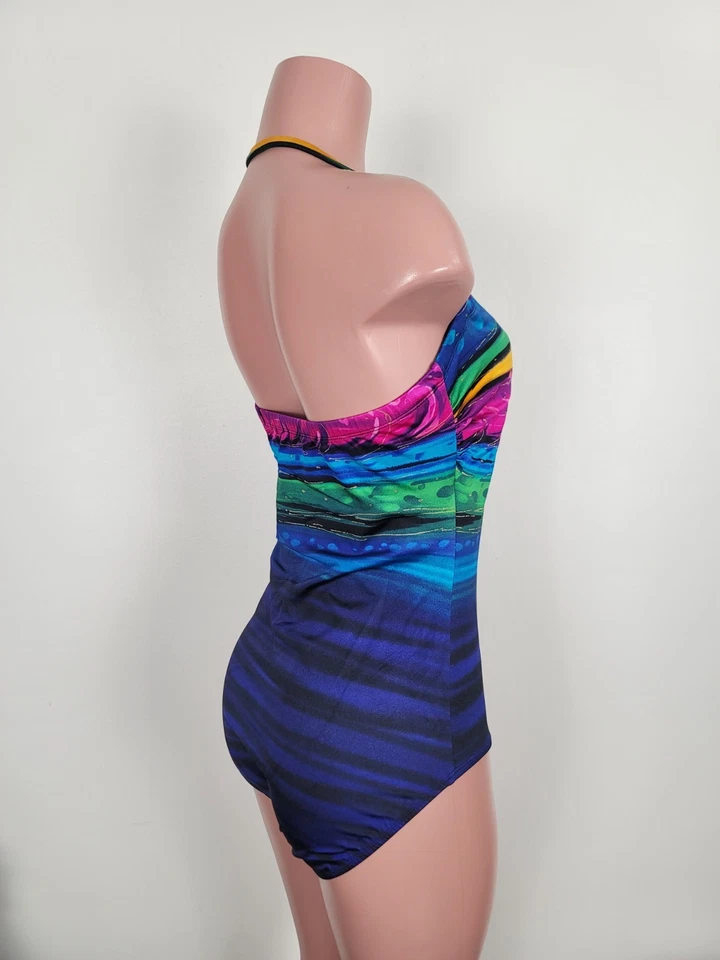 Women’s Inches Away One Piece Slimming Swimsuit Halter Beach Vacation Size 16 - Image 4 of 4