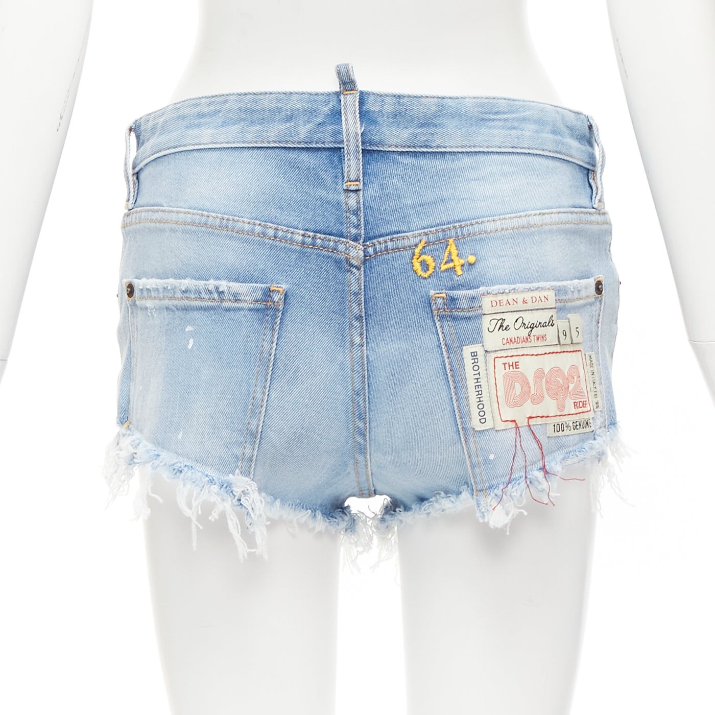 DSQUARED blue washed distressed logo patch frayed… - image 1