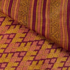 Sanskriti Vintage Saree Multicolor Soft Pure Silk Floral Print Sari 5.5Yd Fabric