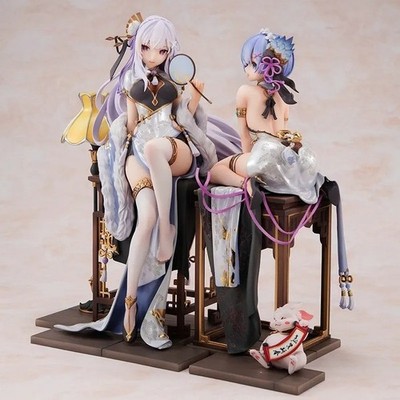Re:Zero Figur   Emilia oder Rem im Cheongsam   PVC Statue   2 Varianten 22 cm 