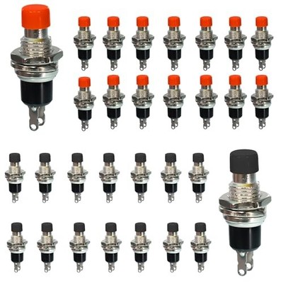 30pcs SPST momentary Miniature Push-Button switches (Normally Red + Black 30pcs