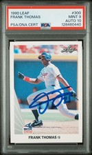 1990 Leaf #300 Frank Thomas HOF RC AUTO PSA 9 DNA 10