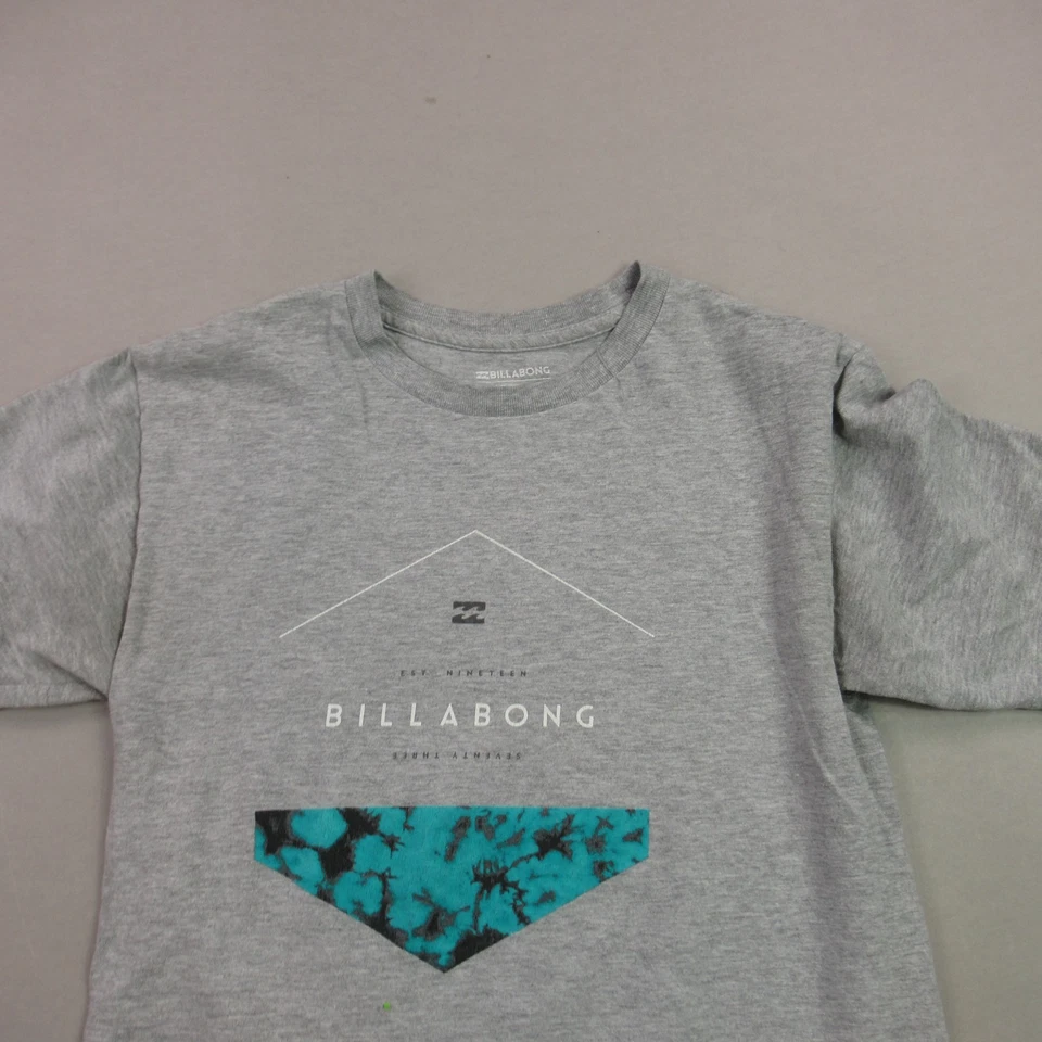 Billabong Shirt Boys Small Short Sleeve Casual Crew Neck Lightweight Gray - Image 3 of 4
