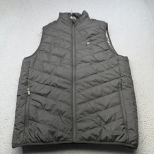 Heated Puffer Vest Mens Medium Black Quilted Full Zip Lined Insulated USB Type A