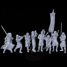 Clansmen X8 - 28mm Medieval Wargame Display Miniatures