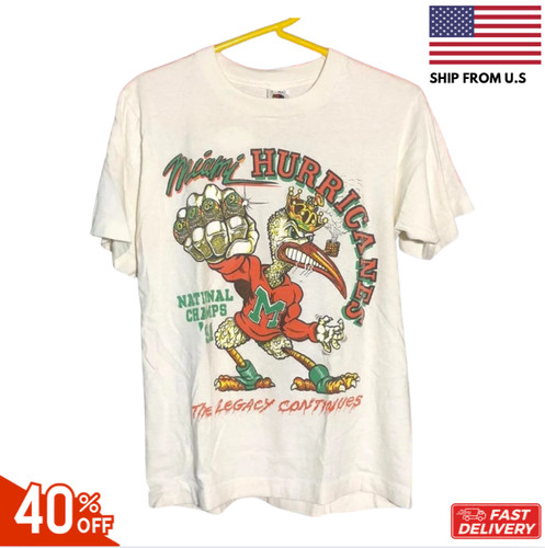 Miami Hurricanes Vintage Shirt 1991 National Champions VK01686 reprint inspired