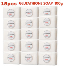 15PCS Pure GLUTATHIONE SOAP Skin Whitening Bleaching Facial Soap 100g