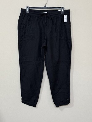 Maurices Women s Black Weekender High Rise Waistband Drawstring Crop Pants s 14W