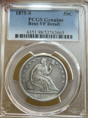 1875-S Seated Liberty Half Dollar PCGS VF Detail 50c Silver Coin
