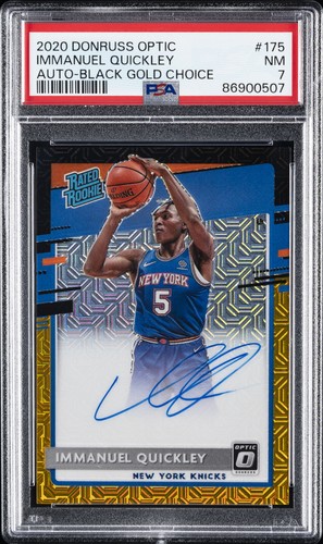 Immanuel Quickley [Choice Black Gold] #175 2020 Panini Donruss Optic card