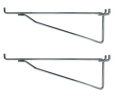 (2 Pack) Metal 12 Inch Mega Shelf Bracket Garage Hanger for 1/8" & 1/4" Pegboard