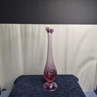 Fenton Pink Bud Glass Vase Ruffled Top Strawberry pattern 10-1/2" tall
