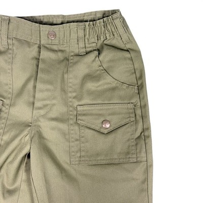 VNTG Boy Scouts of America Official Uniform Pants Olive Green Cargo Size 10/ 25