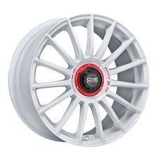 1x OZ SUPERTURISMO EVOLUZIONE WRC race white + red lettering 8.0Jx18 5x112 ET35