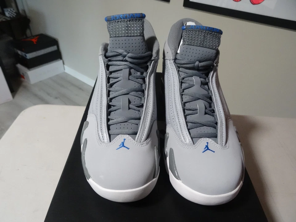 NUEVO DS - Nike Air Jordan 14 Retro 'Gris Lobo' Talla 10 PARA HOMBRES 487471-004 RARO DS Foto 3 de 4