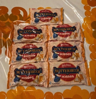 7-Hershey's Kisses 9 oz. Harry Potter BUTTERBEER Creme Gold Chocolate BB 12/2026