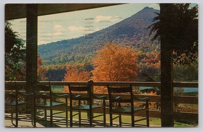 Peaks of Otter Lodge Blue Ridge Mountains VA 1958 Sharp Top Mountain Postcard