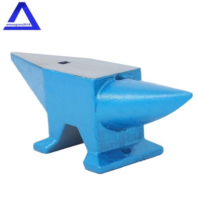 Portable Anvil Blacksmith 66 lb Forged Steel 30kg Heat Treated Long Round Horn