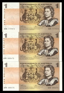 Australia $1 R. 74 (1972) Phillips/Wheeler /Commonwealth 3 Choice AU Notes