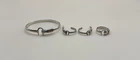 Vintage 925 Sterling Silver Set Of 3 Bracelet,Ring & Earrings Matching Design