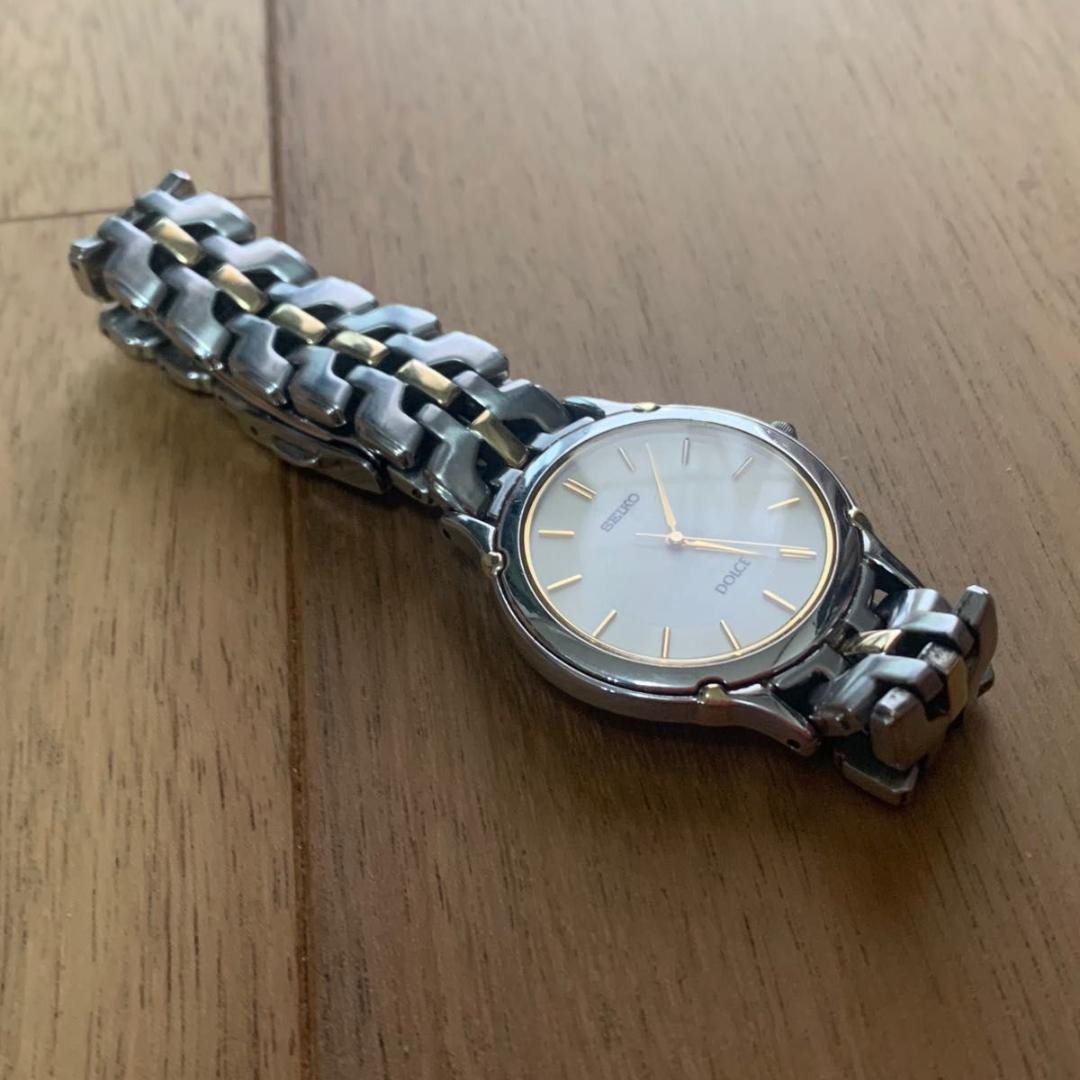 Combo Replaced Used Gold Quartz Battery Dolce Silver Watch Seiko &amp; 20cm - vintagewatches.pk