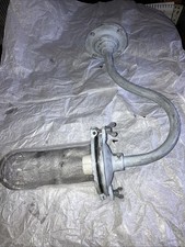 REVO External Galvanised Outside Light Lamp Glass Wall Bracket Swan Neck Bracket