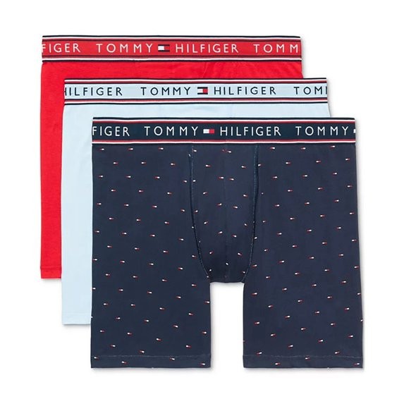Tommy Hilfiger Mens 3 Pk Stretch Moisture Wicking Boxer Multi Medium 5790₽