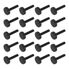 M4x25mm Knurled Thumb Screws Black Steel Flat Head Thumb Screws 20Pcs