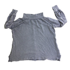 We The Free Sweater Grey Knit Women Small Free People Waffle Oversized