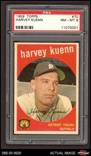 1959 Topps #70 Harvey Kuenn Tigers PSA 8 - NM/MT