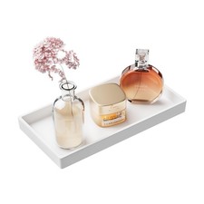 Vanity and Bathroom Tray, 7.7" ABS Countertop Organizer,Waterproof Vanity Tra...