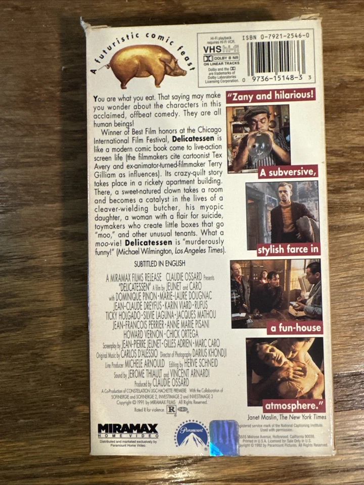 Delicatessen (VHS, 1993) - Image 2 of 3