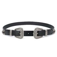 Women Leather Belts Ladies For waist size 37-42"/pants size 39-43" C-black
