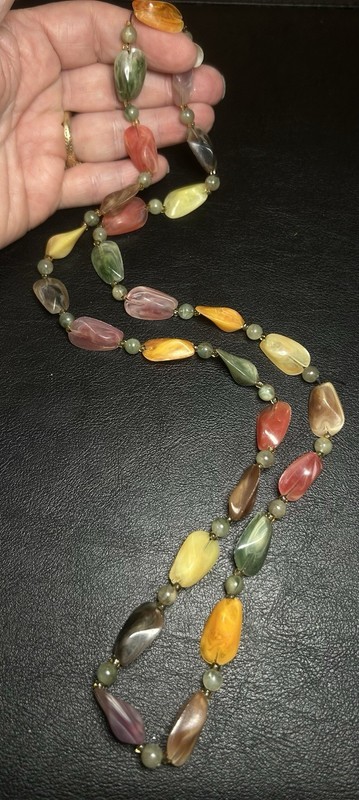 VTG 28” Multi Color Lucite Bead Necklace 