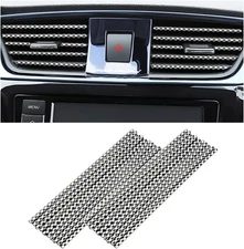 20PCS Car Air Conditioner Decoration Strip, DIY Vent Outlet White/Lattice 