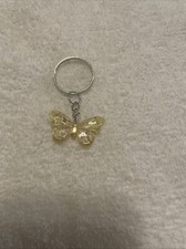 2 for 3.98.Silver Tone Metal Keychain Keyring Butterfly Insect Small Whimsical