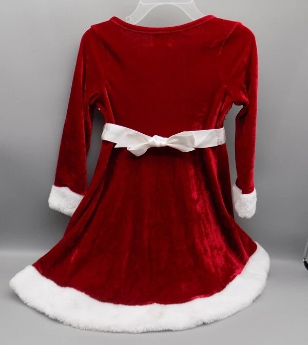 Red Velvet Velour Size 4 Holiday Christmas Dress Sequins Fur Pink & Violet New - Image 2 of 4